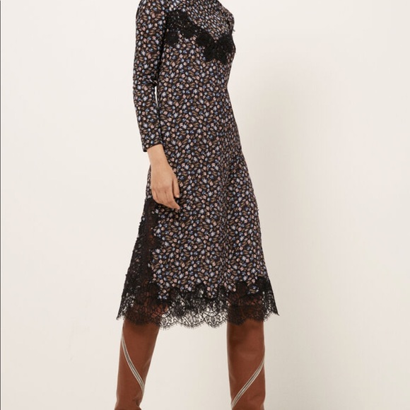 Rebecca Taylor Zelma Floral Silk Slip Dress with lace Size Small - Picture 12 of 12